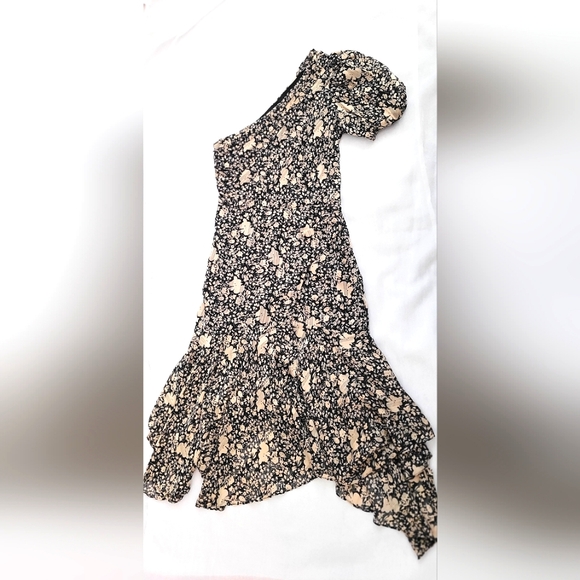 NWOT! ASTR The Label Anthropologie Santorini Black Floral Women's Midi Dress S - Picture 3 of 17